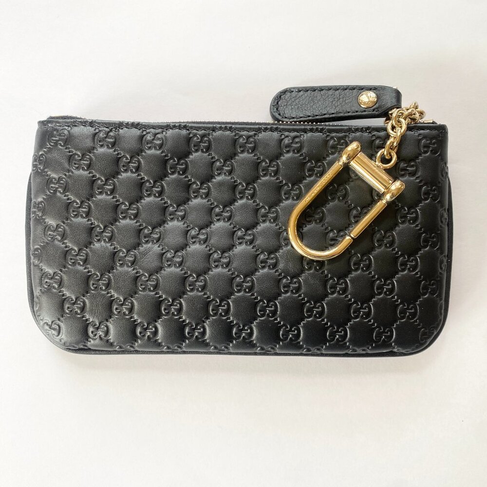 Gucci Microguccissima Key Ring Coin Case Black - Picture 6 of 8